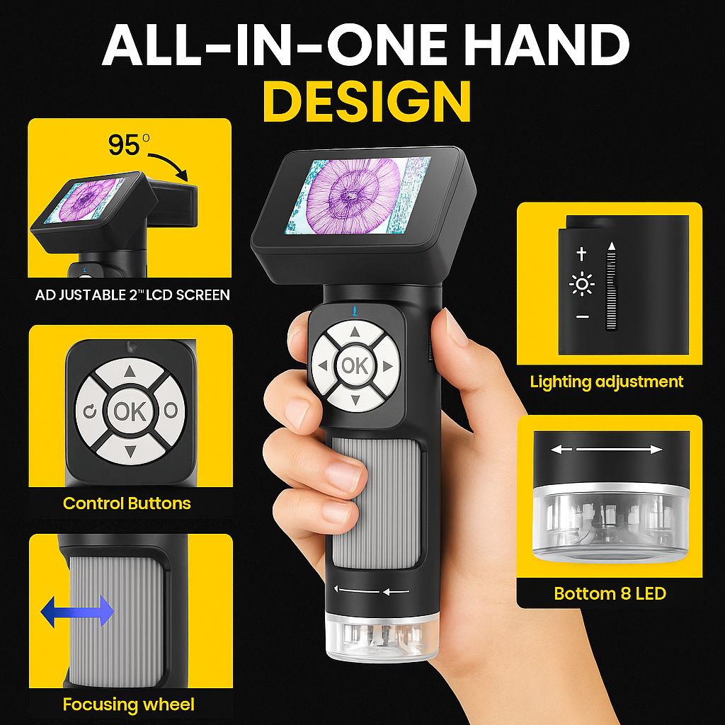 NanoVision™ - Digital Microscope 500X | 2” LCD + 32GB